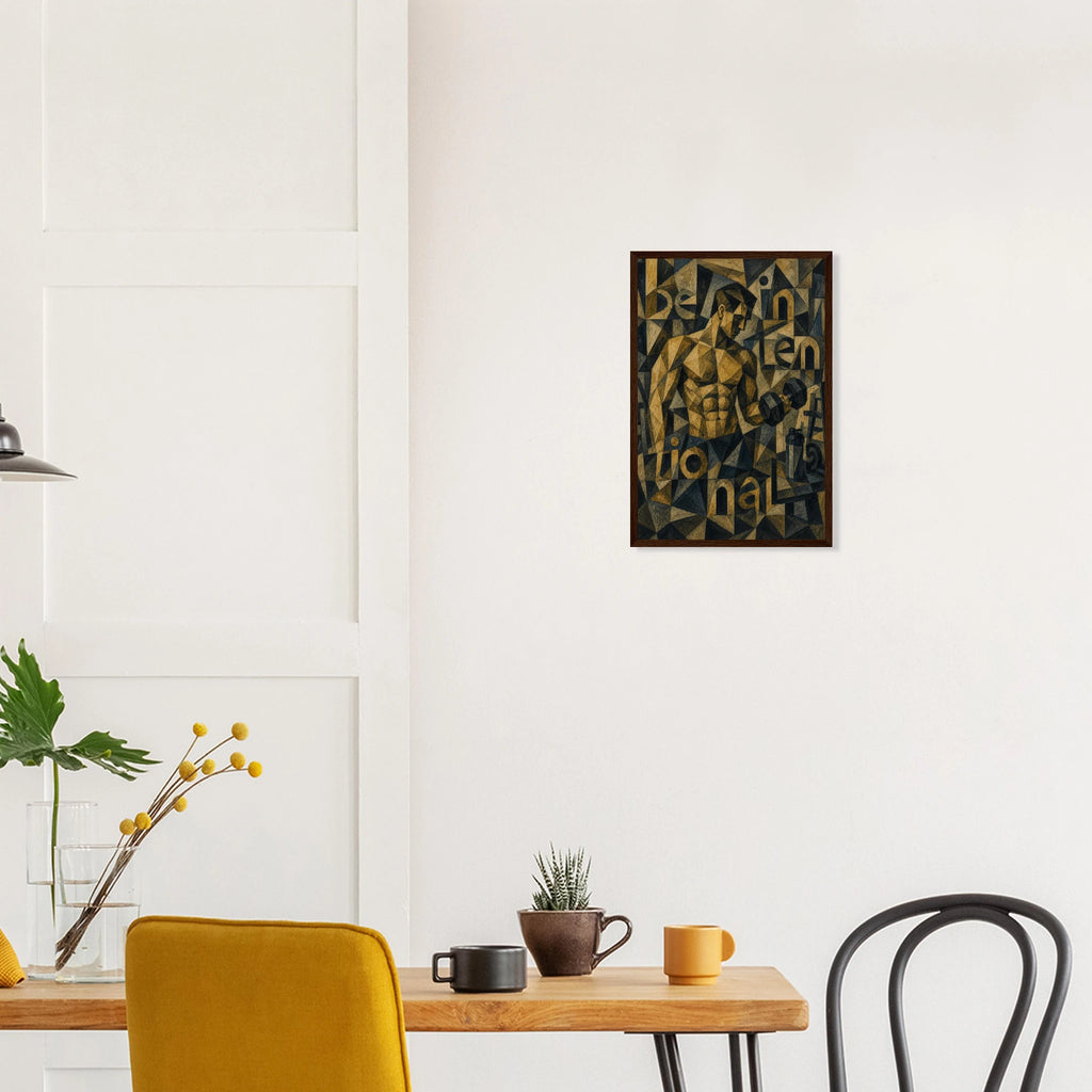 The Intentional Lifter – krachttraining poster in Picasso-stijl met lijst – afbeelding 9
