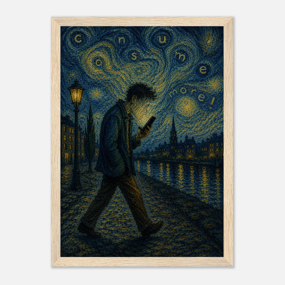 The Starry Consumer – sterrennacht poster met lijst – afbeelding 2