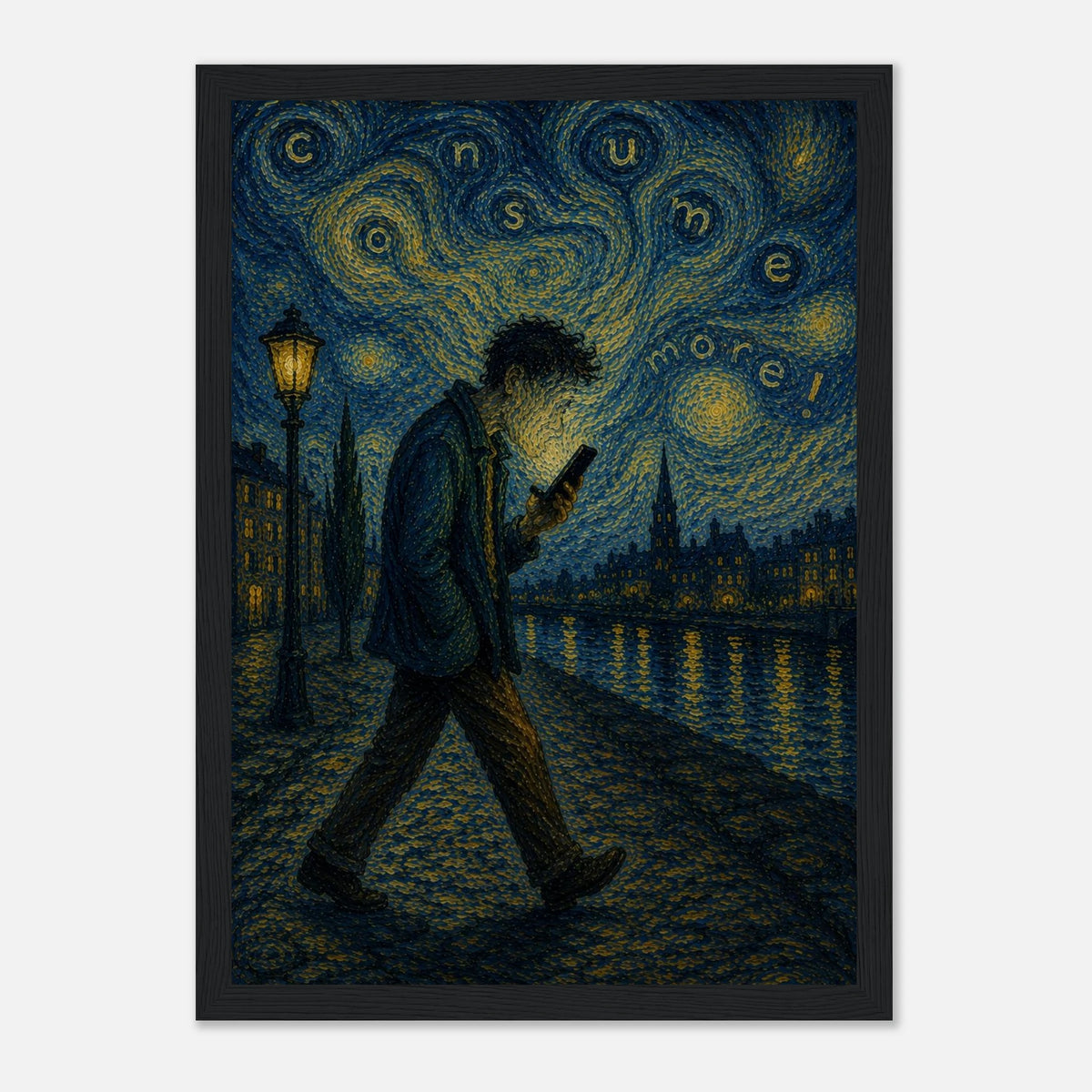 The Starry Consumer – sterrennacht poster met lijst – afbeelding 6