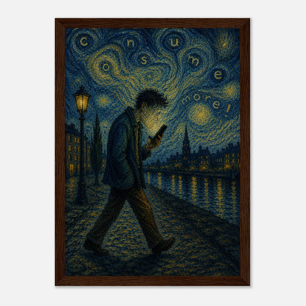 The Starry Consumer – sterrennacht poster met lijst – afbeelding 5