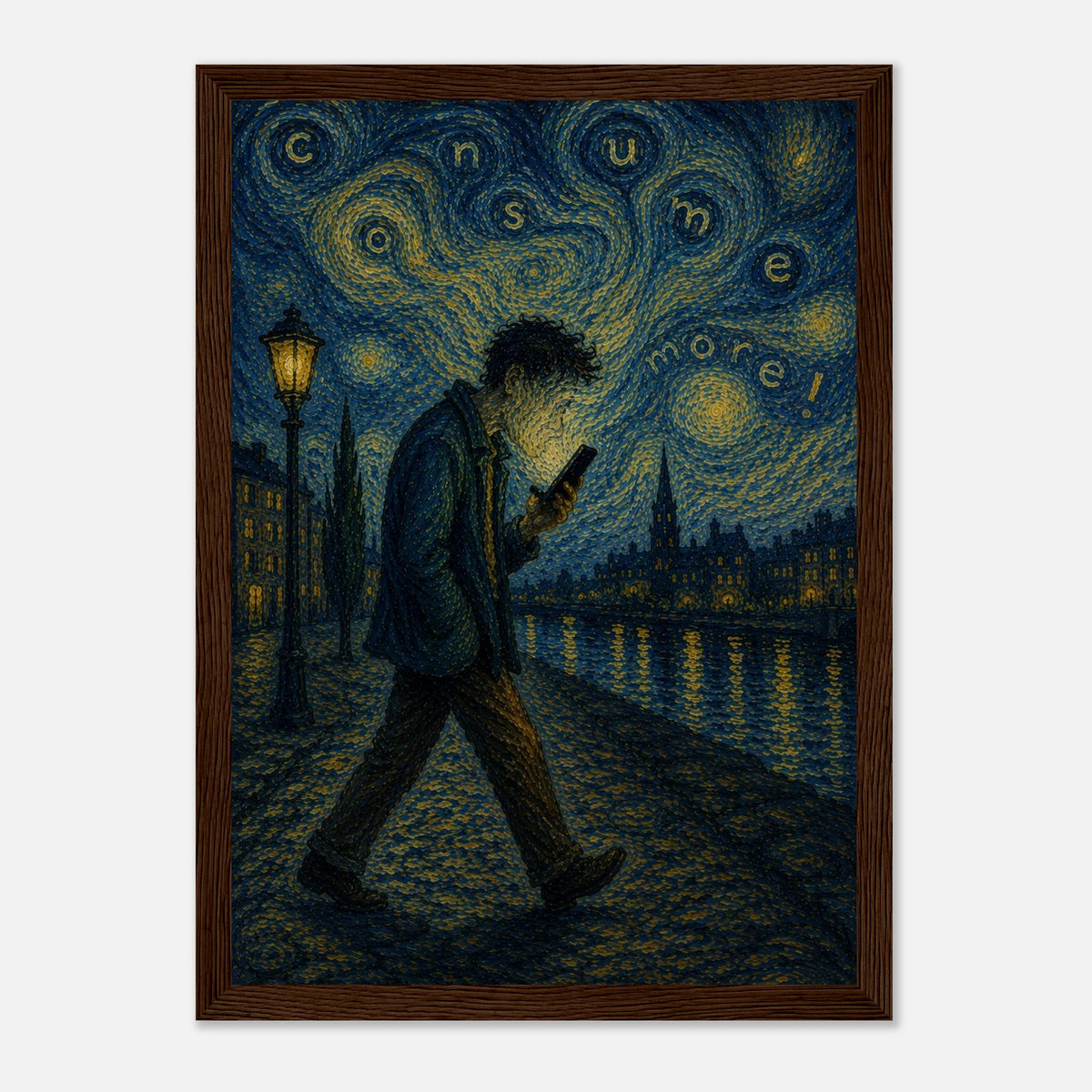 The Starry Consumer – sterrennacht poster met lijst – afbeelding 5