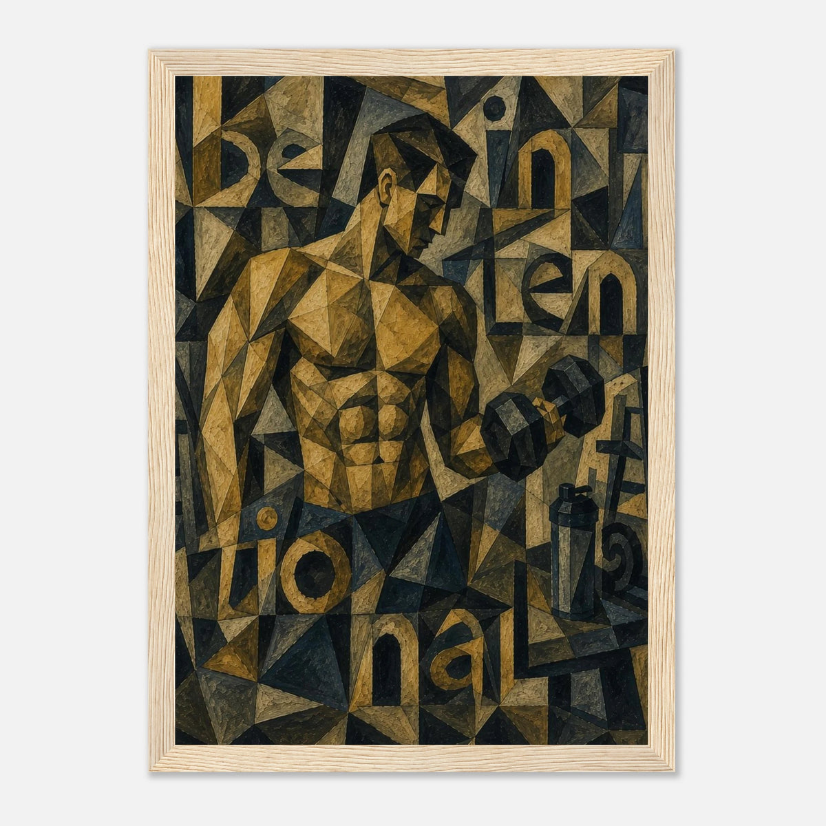 The Intentional Lifter – krachttraining poster in Picasso-stijl met lijst – afbeelding 7