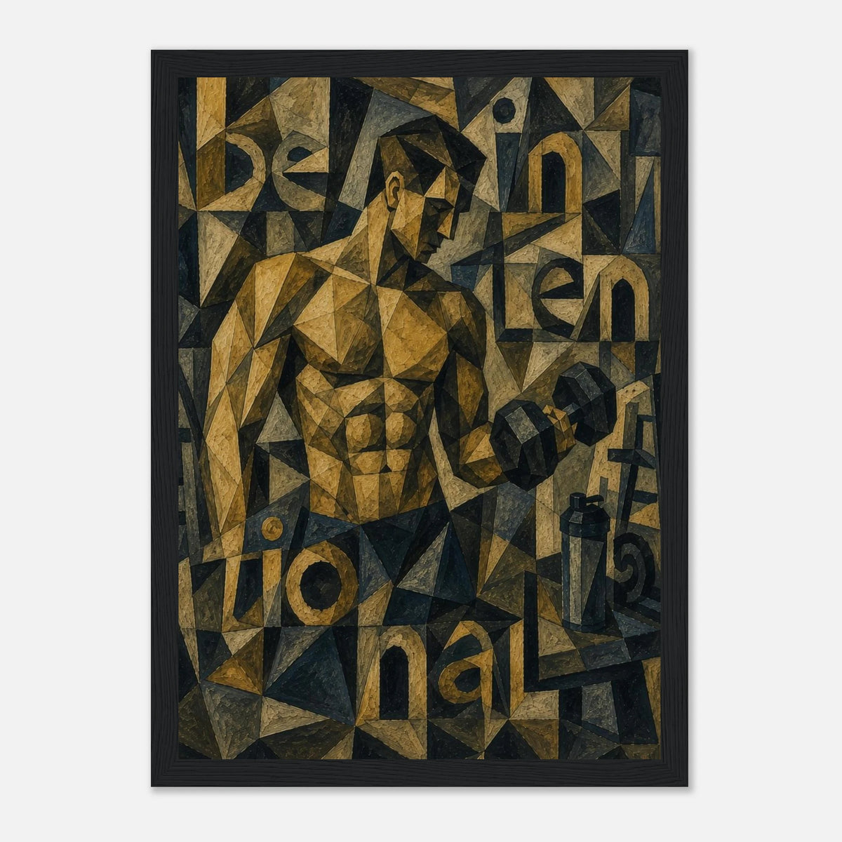 The Intentional Lifter – krachttraining poster in Picasso-stijl met lijst – afbeelding 3
