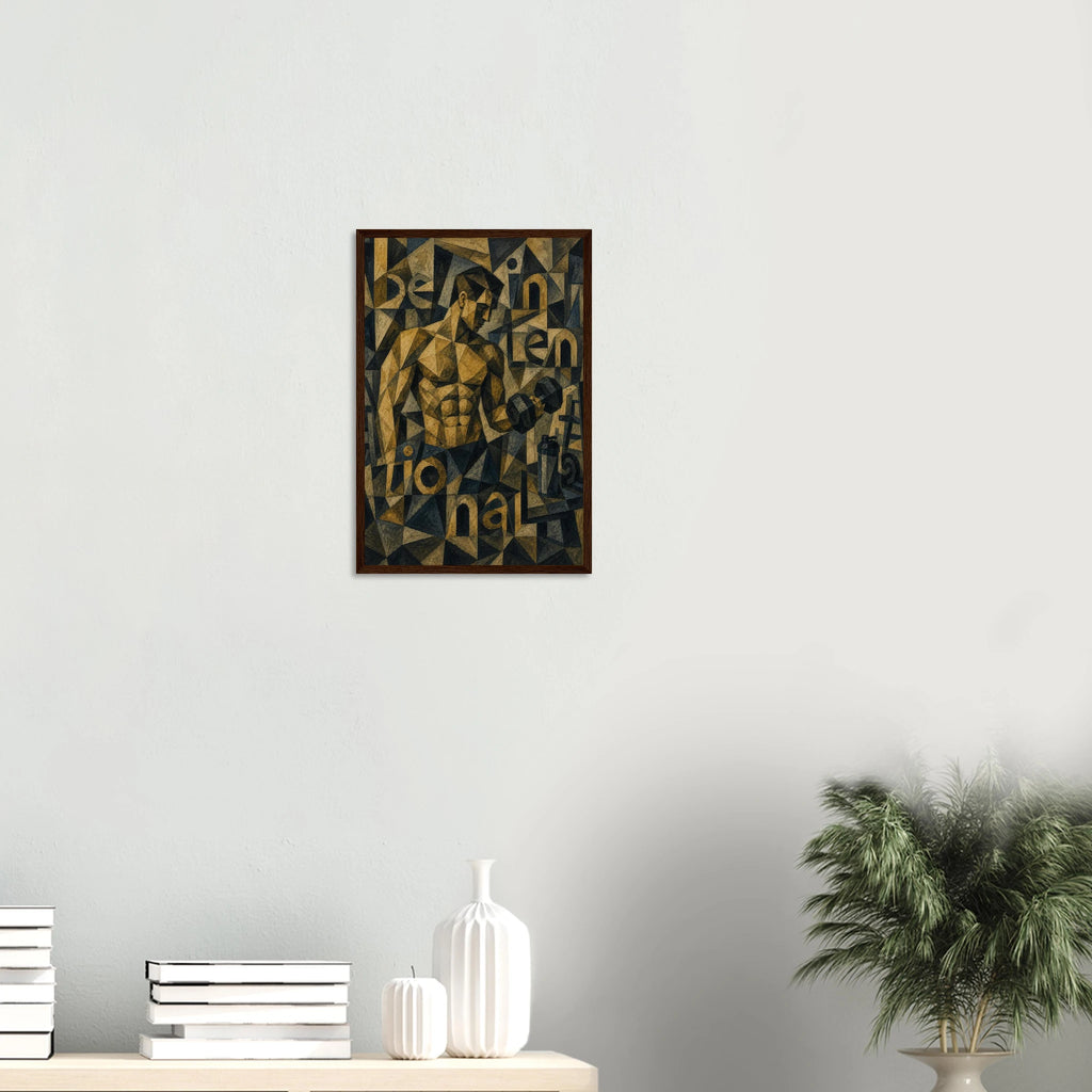 The Intentional Lifter – krachttraining poster in Picasso-stijl met lijst – afbeelding 10