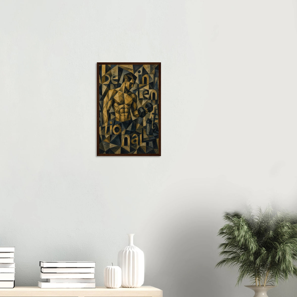 The Intentional Lifter – krachttraining poster in Picasso-stijl met lijst – afbeelding 10