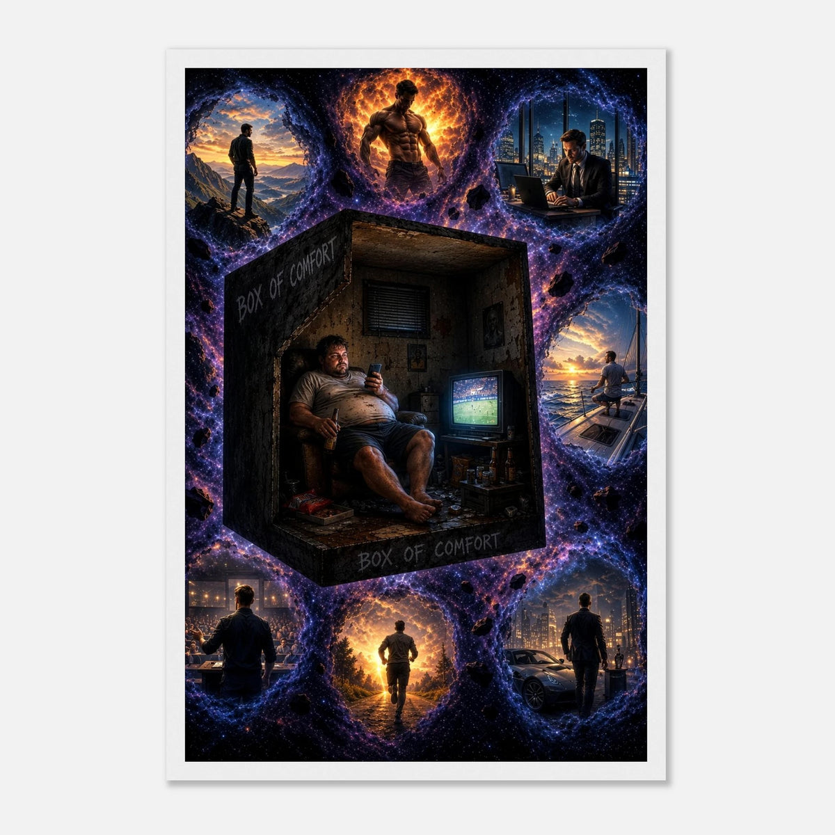 The Box of Comfort – surrealistische poster met lijst – afbeelding 2
