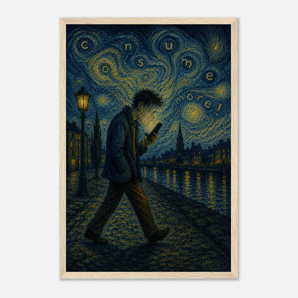 The Starry Consumer – sterrennacht poster met lijst – afbeelding 3