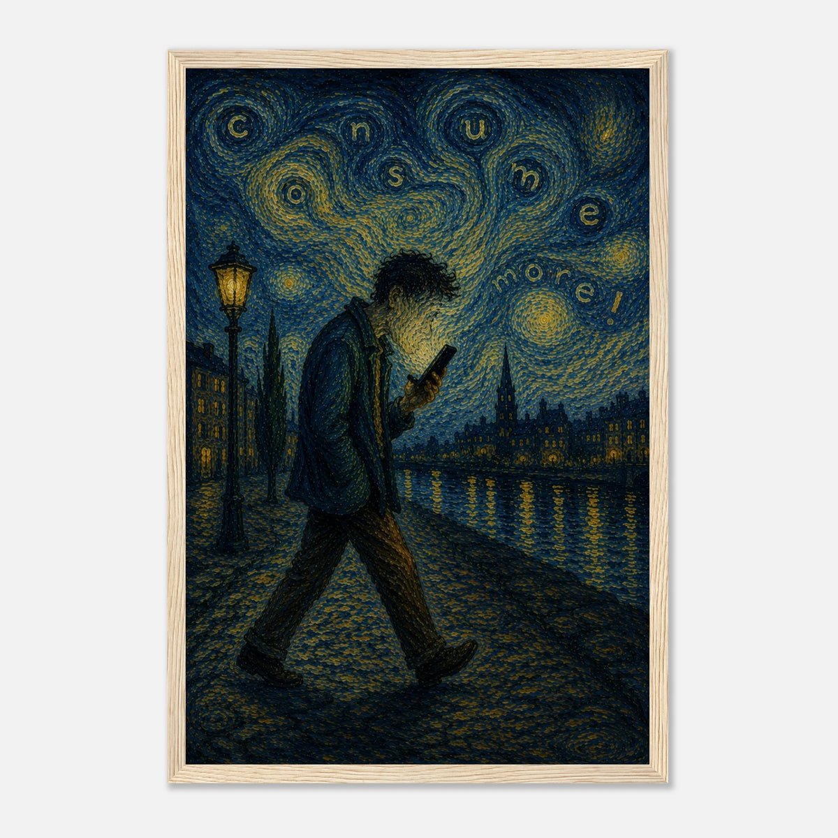 The Starry Consumer – sterrennacht poster met lijst – afbeelding 3