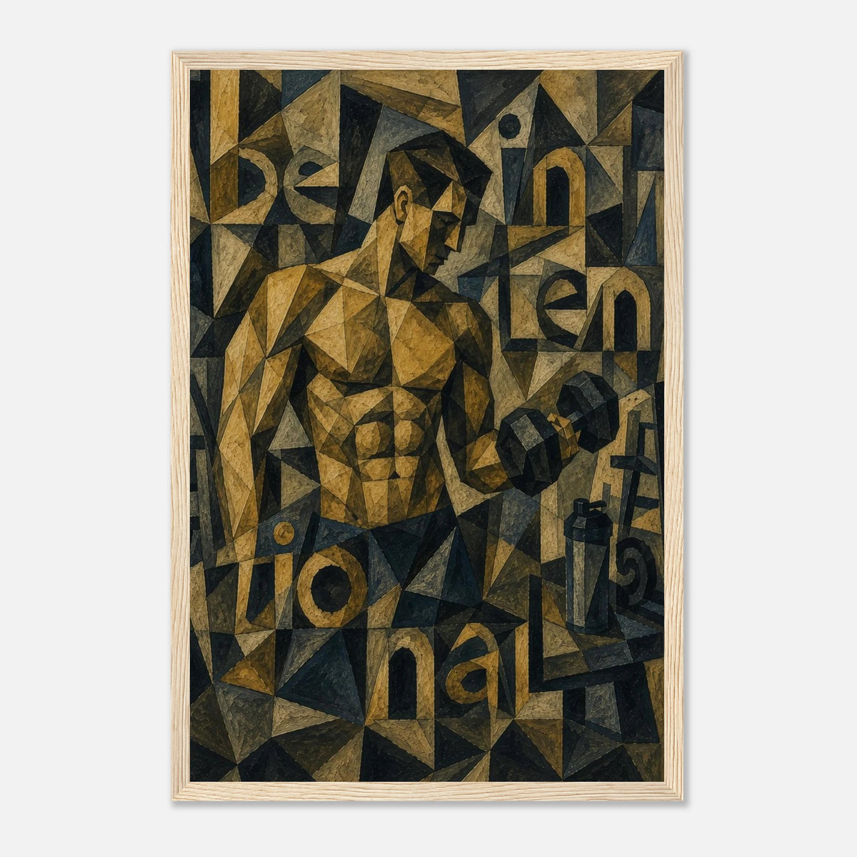 The Intentional Lifter – krachttraining poster in Picasso-stijl met lijst – afbeelding 8