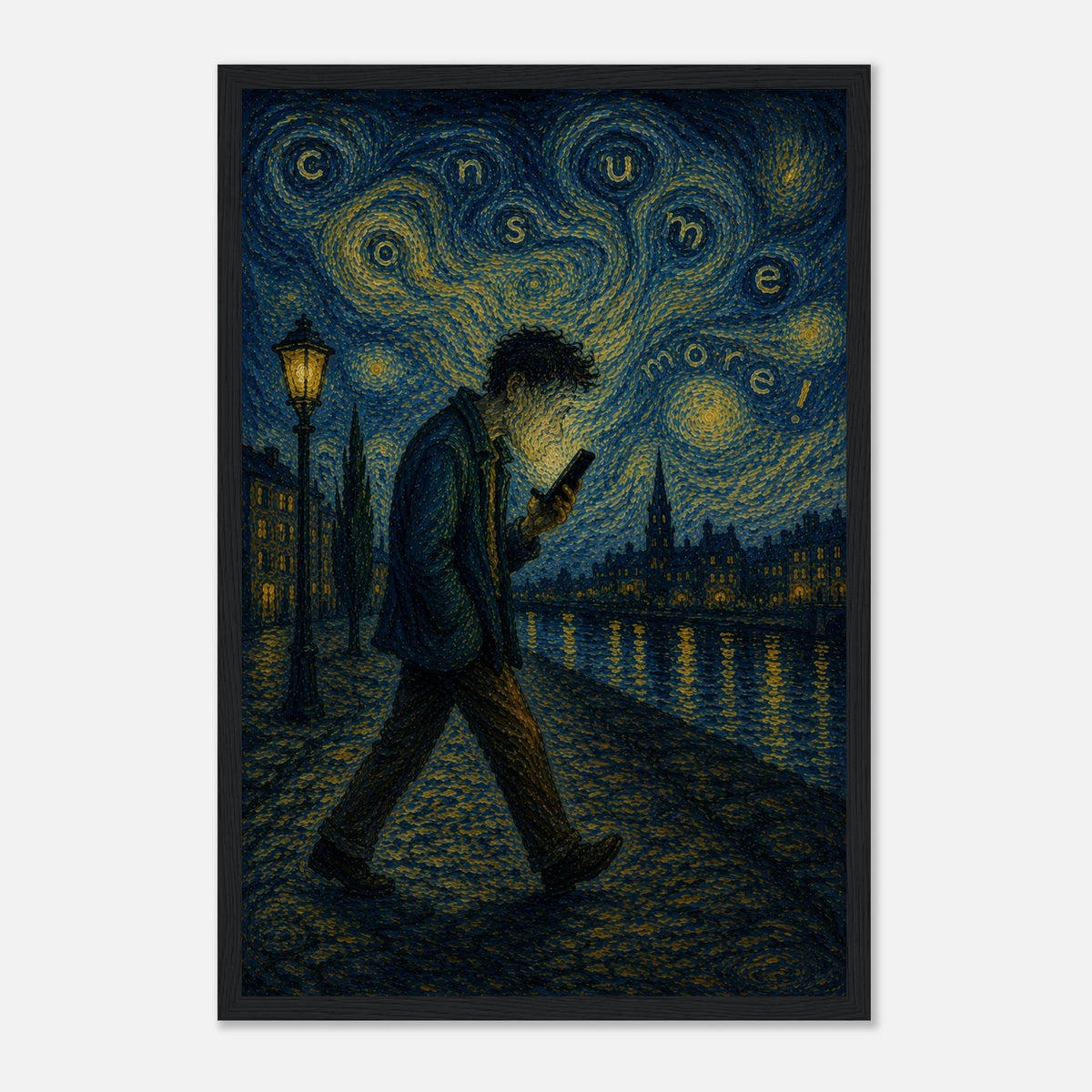The Starry Consumer – sterrennacht poster met lijst – afbeelding 7