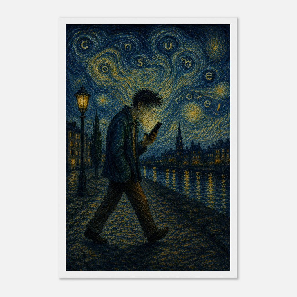 The Starry Consumer – sterrennacht poster met lijst – afbeelding 8