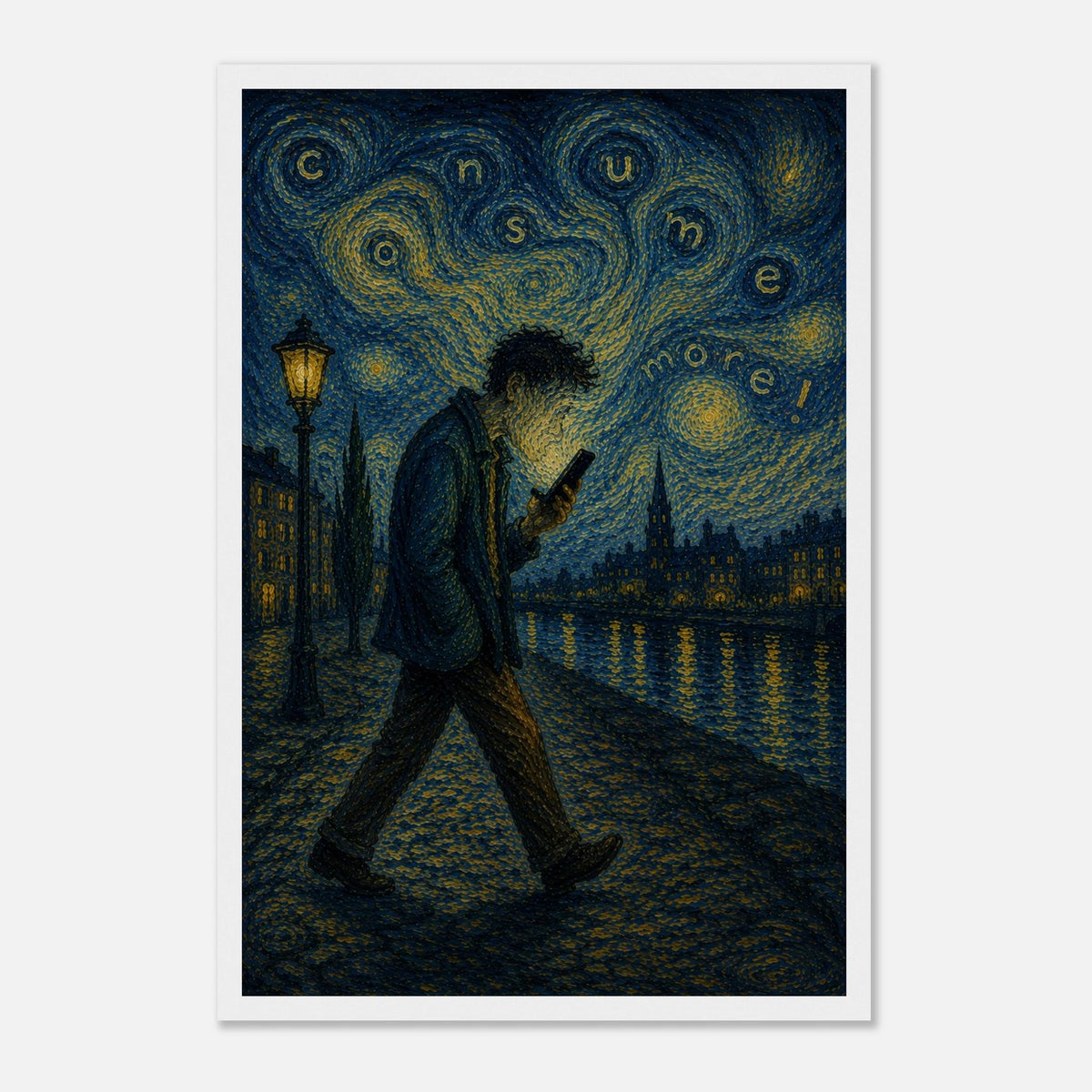 The Starry Consumer – sterrennacht poster met lijst – afbeelding 8